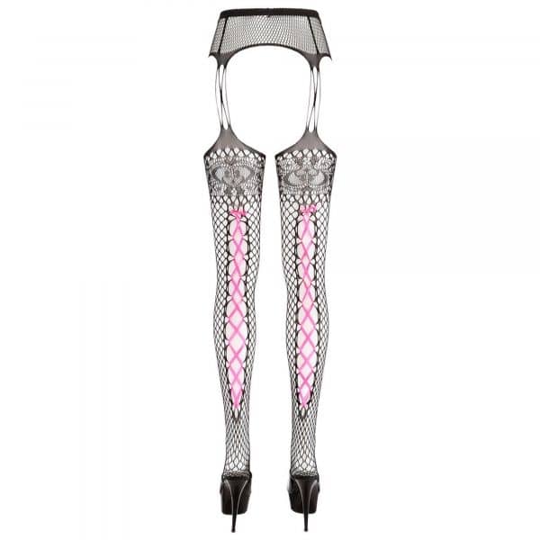 Tights Suspender Belt Pink Lace S/M