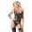 Basque with wetlook stripes L