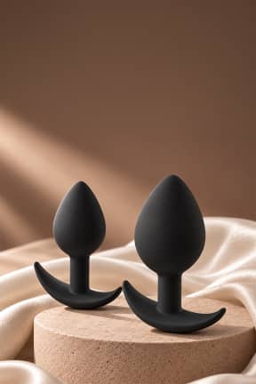 Buttplug Mshop Private Collection Uranus - To små analplugs i blød silikon. Tryg start på anal nydelse