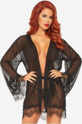 Alle Sheer Robe with Flared Sleeves