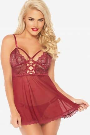 Alle Sheer Lace Babydoll and String 