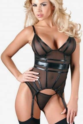 Lingeri Basque with wetlook stripes