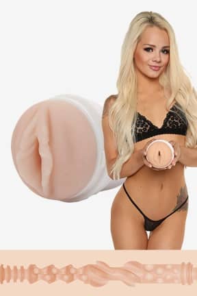 Kampagner Fleshlight Elsa Jean Tasty - Tag en tur i kanen med den frække, blonde Elsa Jean og hendes Fleshlight vagina. Hver centimeter stimulerer dig på nye måder, og du kan selv løbende justere stramheden.