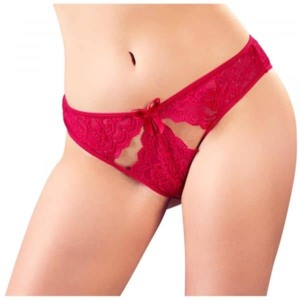 Briefs Crotchless Lace Red S