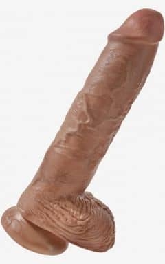 Dildo med sugekop King Cock 10inch Cock With Balls Tan