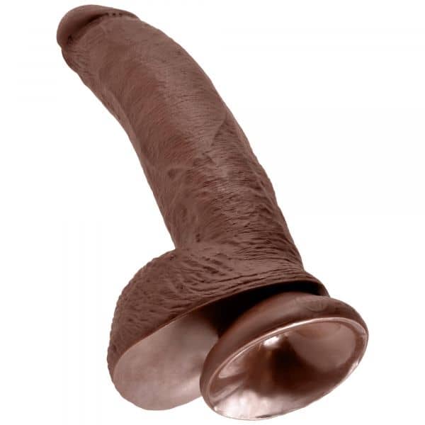 King Cock 9inch Cock With Balls Brown