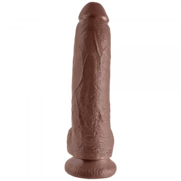 King Cock 9inch Cock With Balls Brown