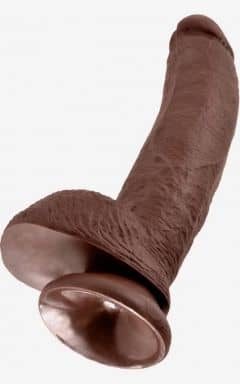 Klassisk dildo King Cock 9inch Cock With Balls Brown