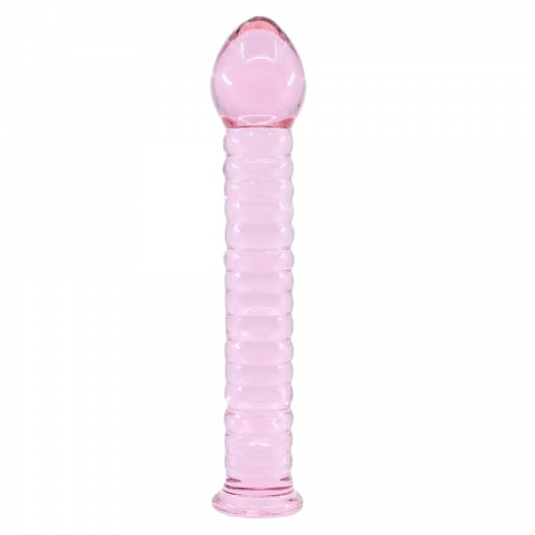 Glassy Rose Ripple Dildo