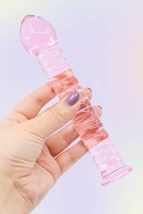 Black Friday Week Sexlegetøj til kvinder Glassy Rose Ripple Dildo