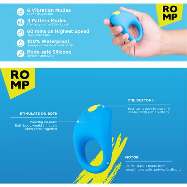 Kb ROMP Juke Vibrating Ring - Penisring med Vibration | Mshop.dk