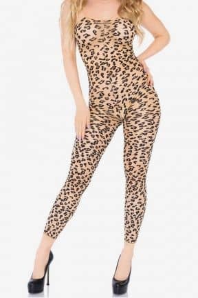 Alle Bodystocking Footless Leopard S/M