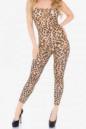 Lingeri Bodystocking Footless Leopard S/M