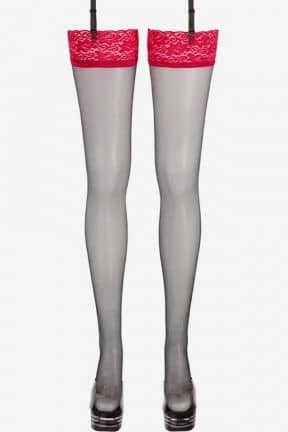 Alle Stockings Black w. Red Lace