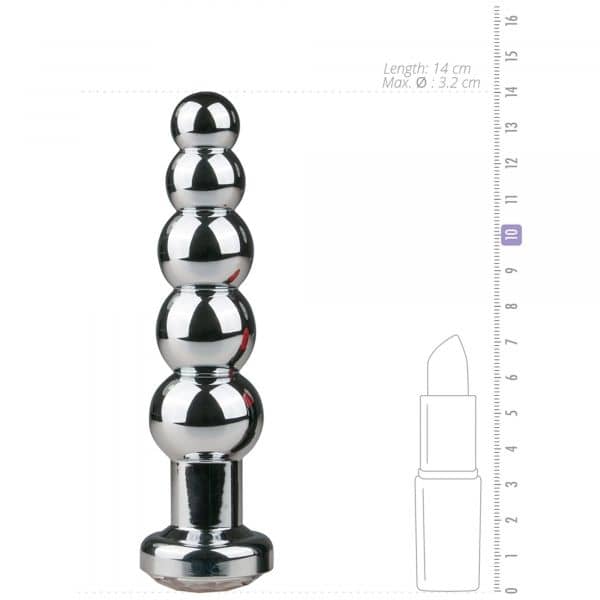 Metal Butt Plug No.14 - Silver/Clear