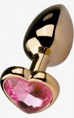 Buttplug og analt sexlegetøj Metal Butt Plug No.3 - Gold/Pink