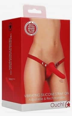 Strapon Ouch! Vibrating Silicone Strap-On Red