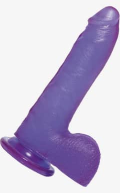 For kvinder Crystal Jellies Thin Cock w. Balls Purple 7in