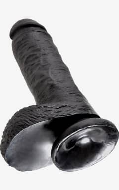 Dildo med sugekop King Cock Cock With Balls Black 8in