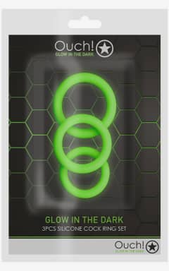 Intimlegetøj 3 pcs Cock Ring Set Glow in the Dark