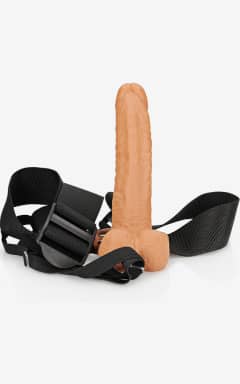 Penisforlængere Hollow Strap-on with Balls 18 cm Nude