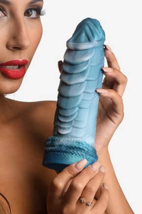 Alle Sea Serpent Blue Scaly Silicone Dildo