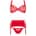 Besired 3 Piece Bra Set Marzia Red L/XL