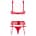 Besired 3 Piece Bra Set Marzia Red L/XL