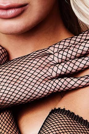 Alle Baci Fishnet Opera Glove Black