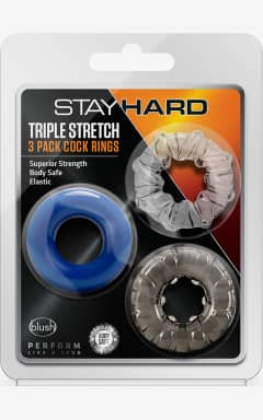 Sexlegetøj til par Stay Hard Triple Stretch 3pack Cockrings