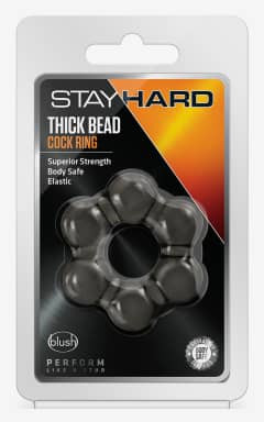 Sexlegetøj til par Stay Hard Thick Bead Cock Ring Black