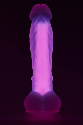 Anal sexlegetøj Soft Silicone Glow In The Dark Dildo Large Pink