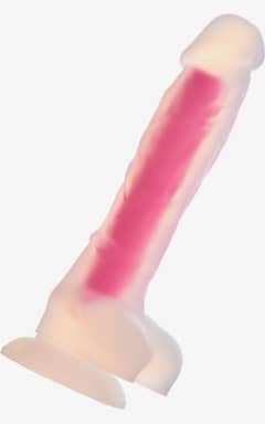 Anal sexlegetøj Soft Silicone Glow In The Dark Dildo Large Pink