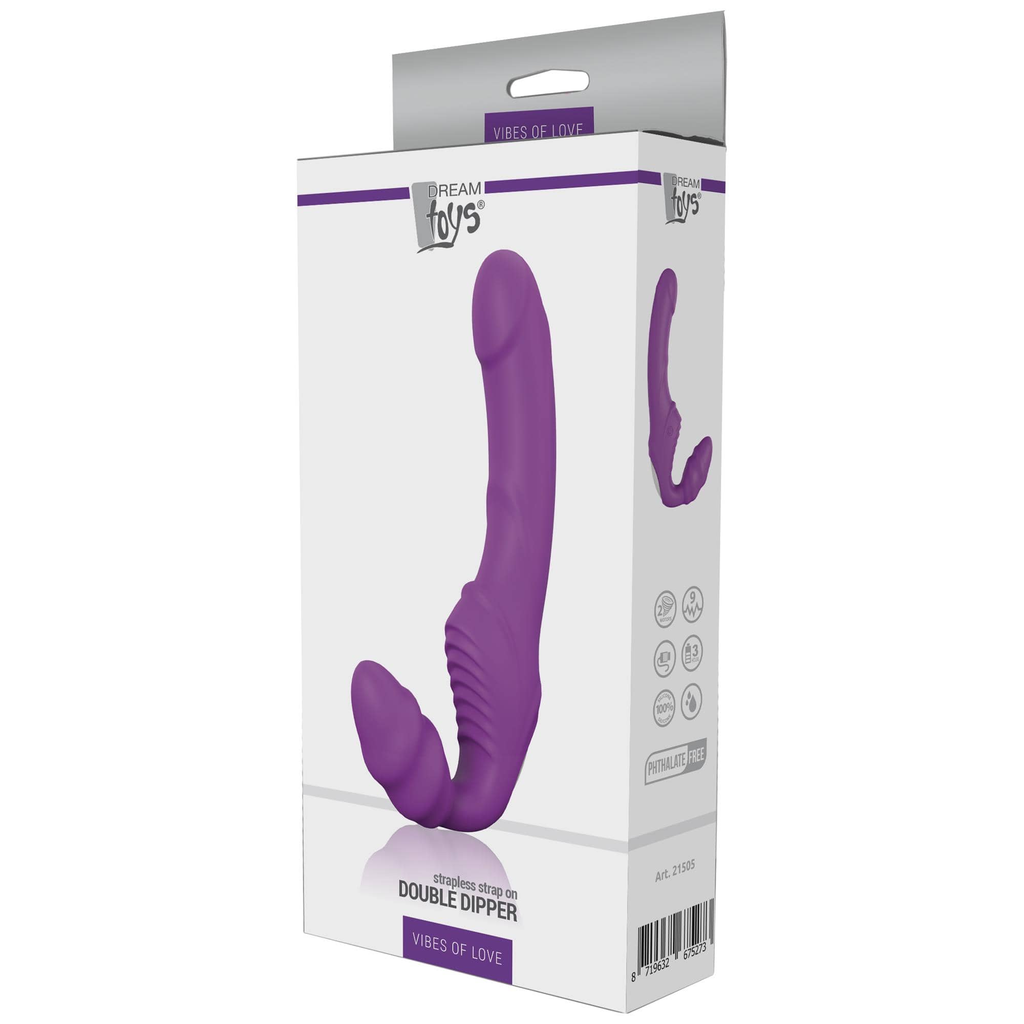 Классный безремневой Страпон с Уникальной Системой Крепления Bend Over Boyfrend Purple