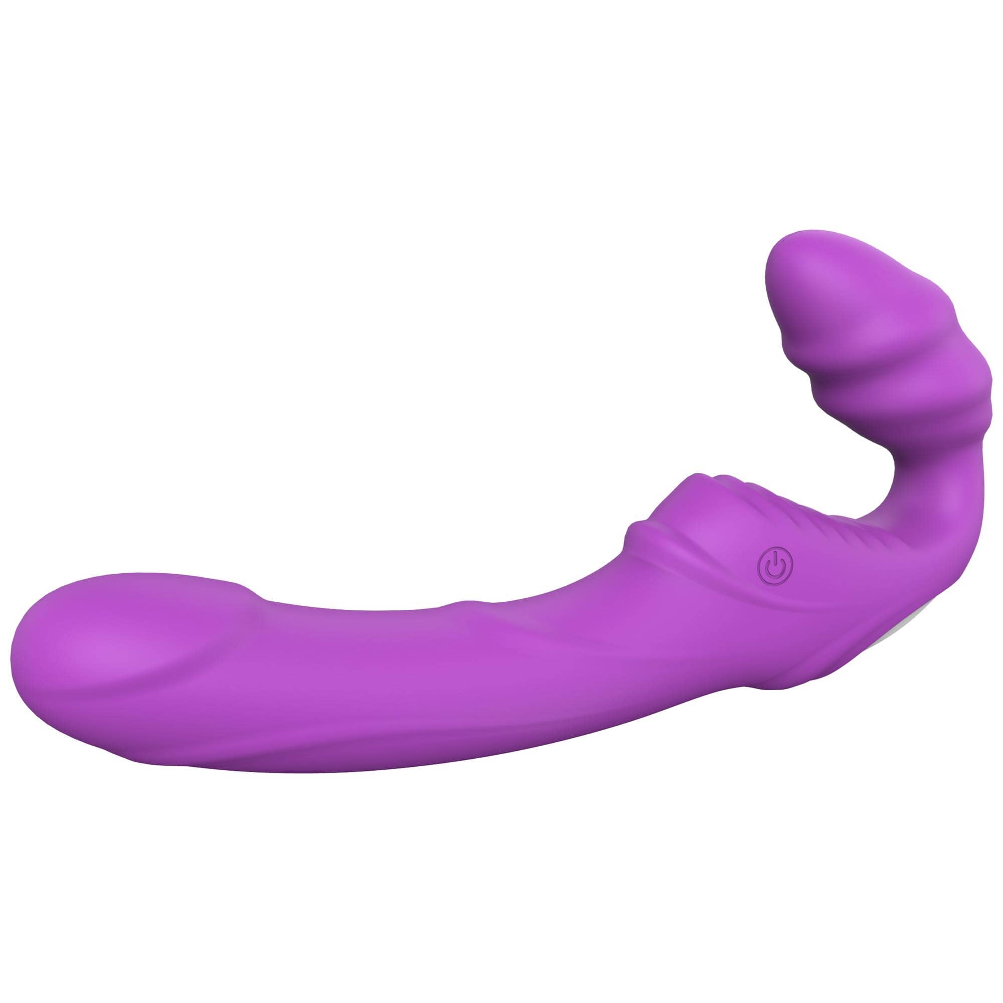 Классный безремневой Страпон с Уникальной Системой Крепления Bend Over Boyfrend Purple
