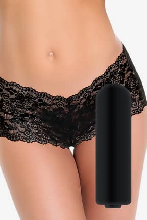 Lingeri A&E Cheeky Panty With Bullet Black