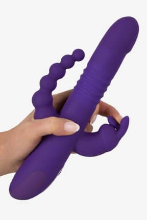 Onanifavoritter til hende Thrusting Pearl Triple Vibrator Purple