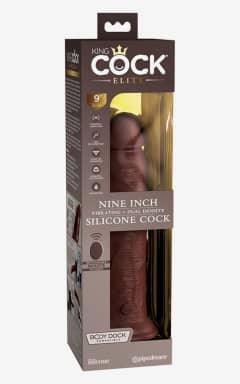 Onanifavoritter til hende 9" Vibrating Silicone Cock W. Remote Chocolate
