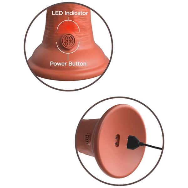 King Cock 20cm Vibrating Silicone Cock Tan