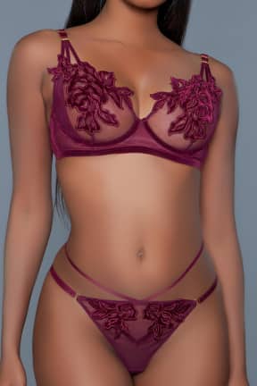 Lingeri BeWicked Evangeline Set Burguny