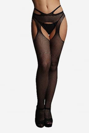 Lingeri Le Désir Suspender w. strappy waist OS - Bodystockings