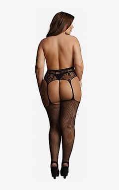 Lingeri Le Désir Fishnet and Lace Garterbelt Stockings OSX