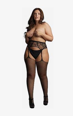 Lingeri Le Désir Fishnet and Lace Garterbelt Stockings OSX