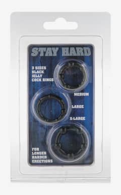 Sexlegetøj til par Stay Hard Rings 3 Piece Set Black