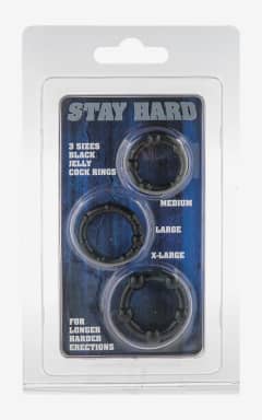 Penisringe Stay Hard Rings 3 Piece Set Black