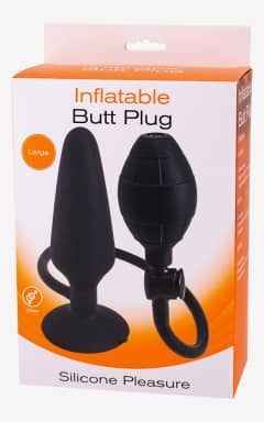 For mænd Inflatable Butt Plug Black L