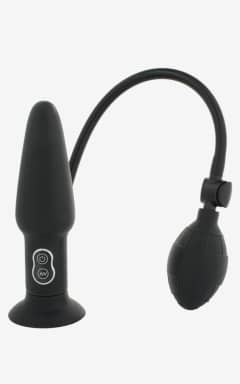 Prostatavibrator Inflatable Butt Plug Black With Vibration