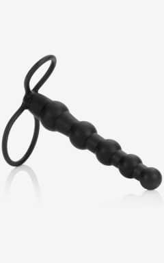For mænd Silicone Beaded Dual Penetrator Black