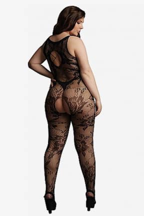 Lingeri Le Désir Criss Cross Neck Bodystocking OSX - Bodystockings