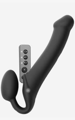 Dildo Vibrating Bendable Strap On Black L